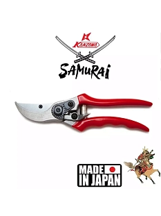 Секатор SAMURAI с проходными хром. лезвиями, ленточной пружиной и фиксатором KS-4