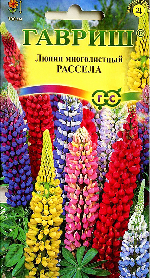 Семена Люпин Рассела смесь.
Красивоцветущее растение семейства бобовых. Стебель высотой до 100 см. Соцветие - плотная, многоцветковая кисть длиной до 45 см. Окраска цветков весьма разнообразна: белая, кремовая, желтая, розовая, красная, фиолетовая, синяя и голубая. Цветет с первых чисел июня в течение 30-40 дней. Светолюбив, но выносит легкую полутень. Хорошо растет на любых не тяжелых почвах с pH 5,5-6,0. Размножается семенами. Высевать лучше под зиму свежесобранные семена. Используют люпины в групповых посадках большими массивами на дальнем плане, на газонах или вместе с другими многолетниками в смешанных рабатках.