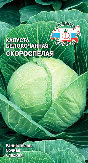 Семена Капуста белокочанная Скороспелка