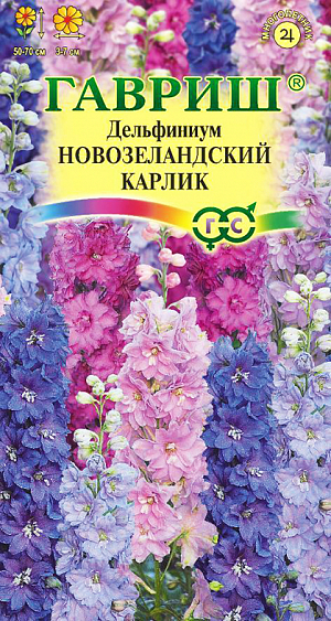 Семена Дельфиниум Новозеландский карлик смесь.
Карликовая смесь знаменитых новозеландских дельфиниумов. Растения высотой 50-70 см абсолютно не нуждаются в опоре: толстые, сильные стебли с плотными соцветиями из супермахровых крупных цветков. Густая, темно-зеленая листва полностью закрывает нижнюю часть куста. Первое цветение происходит на второй год после посева, в июне-июле. Повторное — в августе. Дельфиниумы предпочитают солнечные, защищенные от ветра участки с плодородными нейтральными почвами и хорошим дренажем (не выносит переувлажнения). Для получения дружных всходов семена необходимо стратифицировать при температуре 10-15 С. Семена проращивают, слегка присыпав почвой. Их оберегают от сквозняков и поливают с осторожностью из распылителя. Всходы появляются при температуре 18-24ºС через 20-23 дня. Окрепшие растения высаживают весной в открытый грунт, после окончания заморозков, на расстоянии 0,5-1,0 м. Новозеландские дельфиниумы морозостойки, отлично переносят даже суровые зимы без укрытия. Можно вырастить на балконе или окне в обычном садовом горшке. Все части дельфиниума ядовиты!