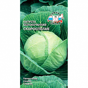 Семена Капуста белокочанная Скороспелка