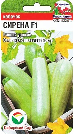 Семена Кабачок Сирена F1