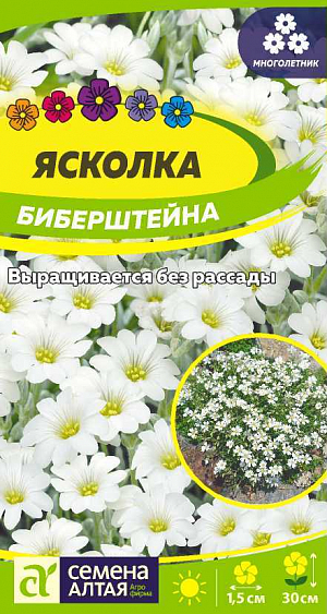 Ясколка Биберштейна

Многолетник, образующий стелющиеся побеги. Цветоносы до 20 см высотой. Цветки белые с желтоватой сердцевиной, 1,5 см в диаметре, собраны в соцветия. Используется главным образом для создания рокариев, каменистых и альпийских горок, на откосах, хорошо сочетается с другими растениями. Светолюбивое, зимостойкое, засухоустойчивое растение. Посев в марте в теплицы, непосредственно в открытый грунт пересаживают в апреле или поздно осенью. Всходы появляются через 10-15 дней. В июле высаживают на постоянное место. Зацветают на второй год. Цветет в мае-июне в течение 25-30 дней. Не требует особого ухода.