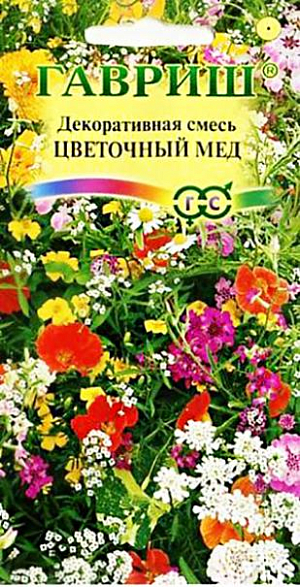 Сладость знакомых цветочных ароматов! Шлейф тонкого парфюма в море цветочных запахов! Радость, комфорт и наслаждение! Все это дарит смесь однолетних растений «Цветочный мед». Предназначена для создания уютных уголков «сада ароматов». Сорта левкоя, маттиолы, лобулярии, хеспериса, срезочного душистого горошка и резеды и др. обильно и дружно цветут до осенних холодов. Растения светолюбивые, предпочитают плодородные, дренированные, умеренно влажные почвы. На рассаду высевается в апреле, высаживается в открытый грунт после всех заморозков. В открытый грунт семена высевают в апреле-начале мая. Цветущие растения очень душисты, декоративны и эффектны в течение всего сезона.