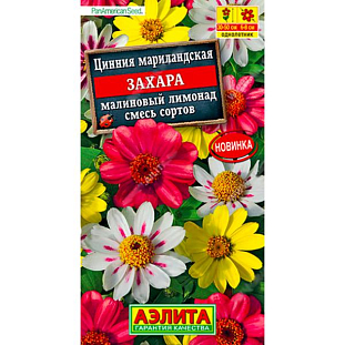 Семена Цинния Захара малиновый лимонад смесь сортов