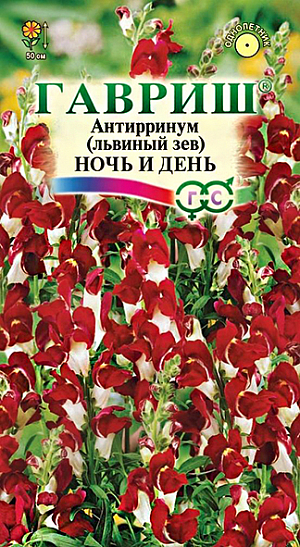 Семена Львиный зев (Антирринум) Ночь и день<br>
 <br>
 Контрастные бело-красные цветки эффектно смотрятся в саду на клумбах, в бордюрах и рабатках. Растение высотой 50 см, культивируется как однолетник. Цветет с конца июня до поздних заморозков. Львиный зев холодостоек, светолюбив, к почвам нетребователен, в засушливый период нуждается в поливе. Выращивают рассадным способом.Сорт хорошо подойдет для получения срезки (стоит в воде до двух недель).<br>