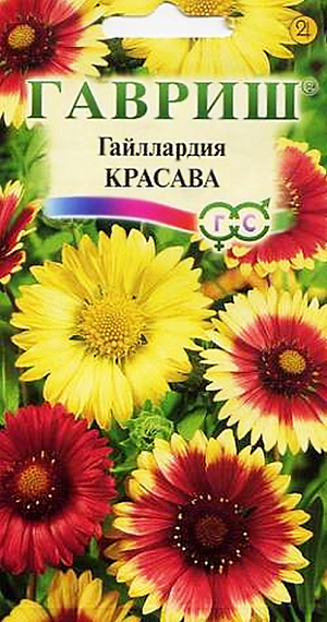 Семена Гайлардия Красава.
Травянистое растение семейства Астровые. Стебли прямые, в нижней части изгибающиеся, до 75 см высотой, нуждаются в подвязке. Соцветия одиночные, до 12 см в диаметре. Язычковые цветки пестрые, яркой окраски, преимущественно желтых, оранжевых и медно-красных тонов; трубчатые - желто-пурпурные. Светолюбивы, предпочитают легкие, сухие почвы. Зацветает на второй год и цветет с июня до морозов. Великолепно подходит для клумб, бордюров и кашпо.