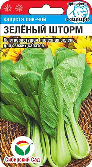 Семена Капуста китайская Пак-чой Зеленый шторм