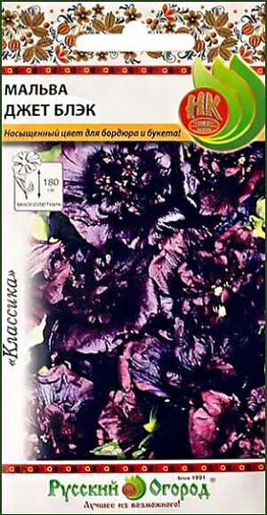 Семена Мальва Джет Блэк.<br>
 <br>
 Новый сорт с насыщенной темной окраской цветка. Крупные, диаметром 8-10 см. полумахровые или немахровые цветки притягивают внимание глянцевым блеском лепестков. Интересно комбинировать этот сорт с мальвами других окрасок. Великолепное растение для создания ширм, посадки на заднем плане бордюра. Благодаря крепким длинным стеблям может использоваться как срезка.<br>
 <br>
Посев на рассаду или непосредственно в грунт. Семена прорастают при температуре +12 - +15 градусов. Располагают на солнечных участках с достаточно удобренной почвой.