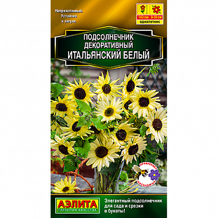 Семена Подсолнечник декоративный Итальянский белый