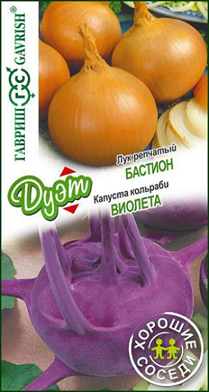 Семена Капуста кольраби Виолетта + Лук репчатый Бастион серия Дуэт