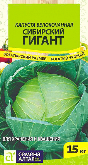 Семена Капуста белокочанная Сибирский гигант
