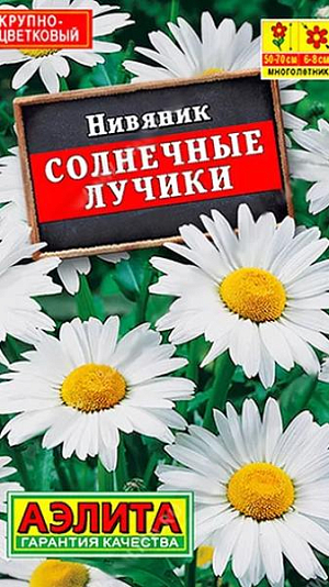 Семена Нивяник "Солнечные лучики".<br>
Классический многолетник для солнечных мест. Неприхотливый, зимостойкий, с обильным и продолжительным цветением. Отлично смотрится как в групповых, так и в одиночных посадках. Дает отличную срезку.