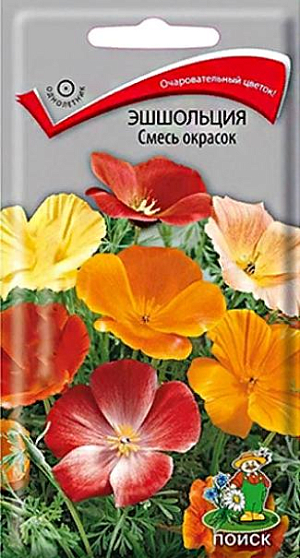 Семена Эшшольция Смесь окрасок&nbsp;<br>
 <br>
 Красивое растение с нежными, серо-зелеными листьями.&nbsp;Высота растения до 40 см. Стебель прямой, тонкий, с многочисленными ребристыми серо-зелёными, голыми побегами. Цветки одиночные, чашевидной формы, 4-5 см в диаметре, разнообразной окраски. Цветет обильно с июня по октябрь. Используют для клумб, рабаток, каменистых горок.<br>