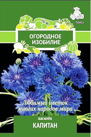 <div>
 Семена Василек Капитан.
</div>
<p>
 Любимый цветок многих народов мира. Растения высотой около 80 см. Прекрасно подойдет для высоких бордюров, цветников в ландшафтном стиле, срезки.
</p>
<p>
 Посев: апрель-май.
</p>
<p>
 Глубина посева: 0.5 см.
</p>
<p>
 Время цветения: июнь- сентябрь.
</p>
<p>
 Схема посадки: 15х20 см
</p>