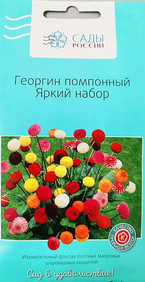 <div>
 Семена Георгин помпонный Яркий набор.
</div>
Однолетние георгины по своим декоративным свойствам совершенно не отличаются от своих многолетних собратьев. Крупные яркие цветы привлекают пчел, поэтому если посадить георгины рядом с овощными грядками, опыление им обеспечено. Георгины растут быстро, как только они станут достаточно высокими, следует сделать прищипывание на уровне 4-го листа. Рассаду высаживают в грунт, когда минует угроза заморозков.