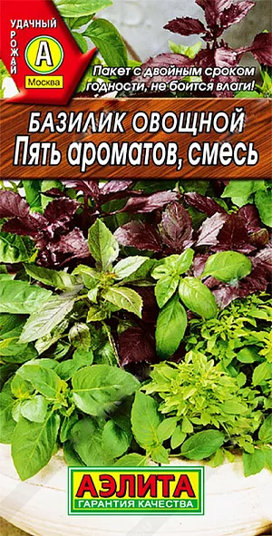 Семена Базилик овощной Пять ароматов смесь